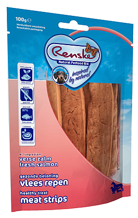 Renske Gezonde Beloning Vleesrepen Zalm 100 gr