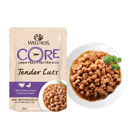 Wellness CORE kattenvoer Wet Tender Cuts kalkoen 85 gr