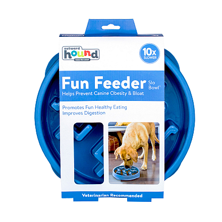 Outward Hound <br>Slo-Bowl Fun Feeder Notch Blauw