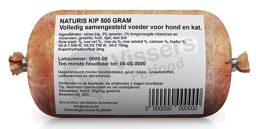 Naturis Vers Vlees voeding Kip 500 gr