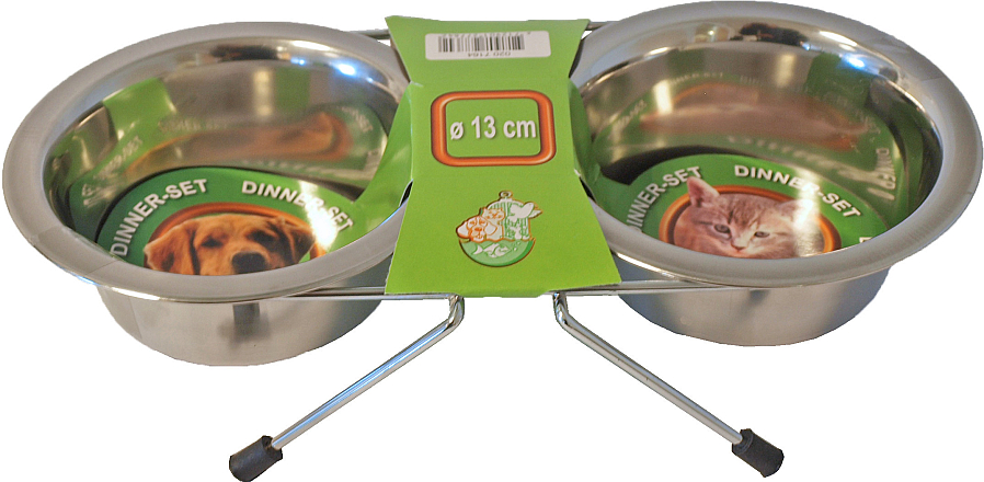 Dinnerset met 2 RVS bakken
